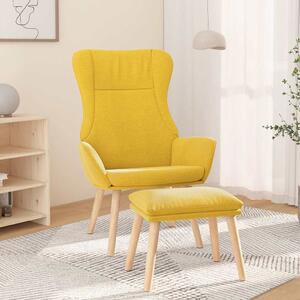 Relaxační křeslo s podnožkou hořčicově žluté textil 3097889