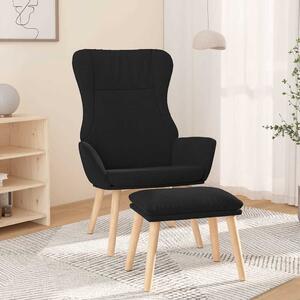 Relaxační křeslo s podnožkou černé textil 3097888