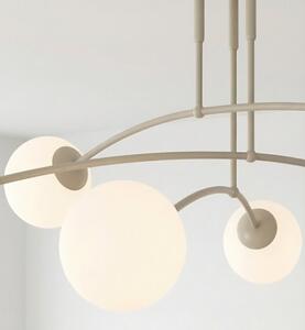 Stropní svítidlo PREGOS 6 – moka, opálové sklo, 6× E14, šířka 90 cm