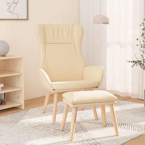 Relaxační křeslo s podnožkou krémové textil 3097884