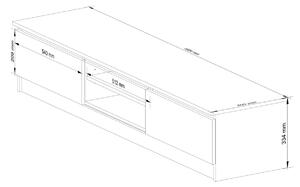 Ak furniture TV stolek Ronon 160 cm bílý/grafit šedý