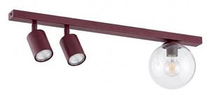 Stropní svítidlo BASTER 3 – vínové, čiré sklo, 3× GU10/E14, šířka 60 cm