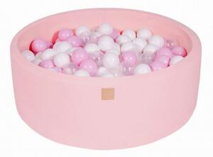 Suchý bazének s míčky 90x30cm s 200 míčky, růžová: bílá, růžová, průhledná