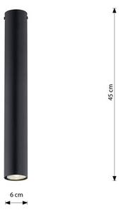 Stropní svítidlo TECNO 1L – černé, 1× GU10, šířka 6 cm