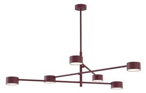 Stropní svítidlo NATSU 6 – vínové, 6× GX53, šířka 84 cm