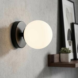 Nástěnné svítidlo BIOR K1 – černé, bílé sklo, 1× E14, šířka 15 cm