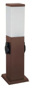 Brilagi - Venkovní lampa se 2 zásuv. SCHUKO NOVA 1xE27/15W/230V 40 cm IP44 hnědá