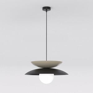 Závěsné svítidlo NAGOYA 1 – černé / moka, bílé sklo, 1× G9, šířka 41 cm