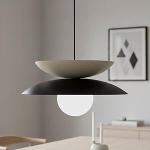 Závěsné svítidlo NAGOYA 1 – černé / moka, bílé sklo, 1× G9, šířka 41 cm