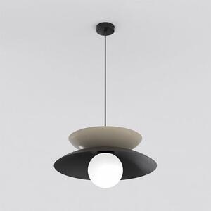Závěsné svítidlo NAGOYA 1 – černé / moka, bílé sklo, 1× G9, šířka 41 cm