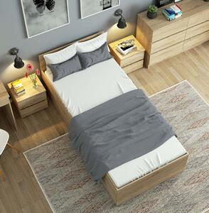 Ak furniture Postel CLP 90x200 cm s roštem i matraci dub sonoma