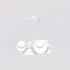 Závěsné svítidlo ELEMENTI 4 – celobílé, sklo, 4× G9, šířka 54 cm