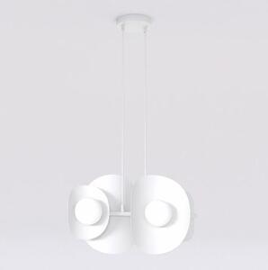 Závěsné svítidlo ELEMENTI 4 – celobílé, sklo, 4× G9, šířka 54 cm