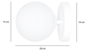 Nástěnné svítidlo BIOR K1 – celobílé, sklo, 1× E14, šířka 15 cm