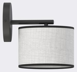 Nástěnné svítidlo ECO K1 – černé, šedé textilní stínidlo, 1× E27, šířka 31 cm