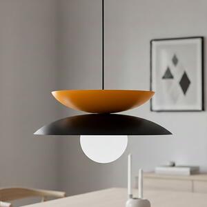 Závěsné svítidlo NAGOYA 1 – černé / oranžové, bílé sklo, 1× G9, šířka 41 cm