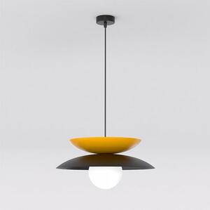 Závěsné svítidlo NAGOYA 1 – černé / oranžové, bílé sklo, 1× G9, šířka 41 cm