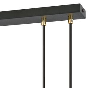 Závěsné svítidlo GLAM 3 – černé, opálové sklo, 3× E14, šířka 70 cm