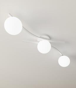 Stropní svítidlo OPUS 3 – bílé, opálové sklo, 3× E14, šířka 85 cm