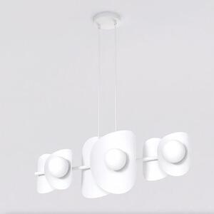 Závěsné svítidlo ELEMENTI 6 – celobílé, sklo, 6× G9, šířka 87 cm