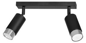 Stropní svítidlo HIRO 2 – černé / chromové, 2× GU10, šířka 45 cm