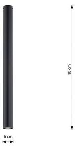 Stropní svítidlo TECNO 1XXL – černé, 1× GU10, šířka 6 cm
