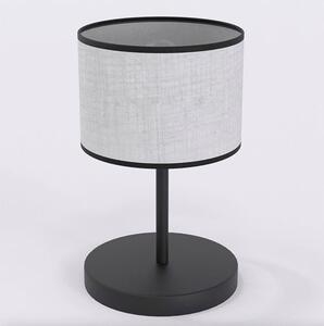 Stolní lampa ECO LN1 – černá, šedé textilní stínidlo, 1× E27, šířka 20 cm