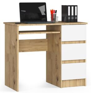 Ak furniture Psací stůl A-6 90 cm dub artisan/bílý pravý