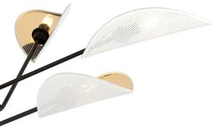 Stropní svítidlo VENE 4 – bílé, zlatá textilní stínidla, 4× E14, šířka 102 cm