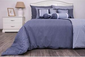 Krepové povlečení MODRÁ KOSTIČKA negativ/pozitiv - 140/200 + 70/90 cm