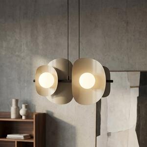Závěsné svítidlo ELEMENTI 4 – černé / moka, bílé sklo, 4× G9, šířka 54 cm