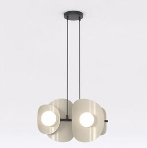 Závěsné svítidlo ELEMENTI 4 – černé / moka, bílé sklo, 4× G9, šířka 54 cm