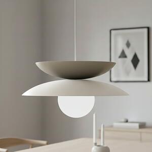 Závěsné svítidlo NAGOYA 1 – bílé / moka, sklo, 1× G9, šířka 41 cm
