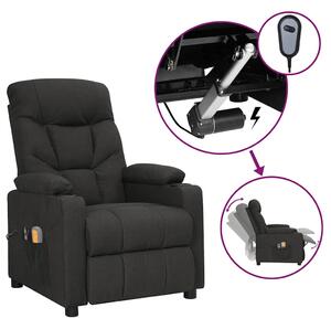 Elektrické masážní křeslo černé textil 3098829
