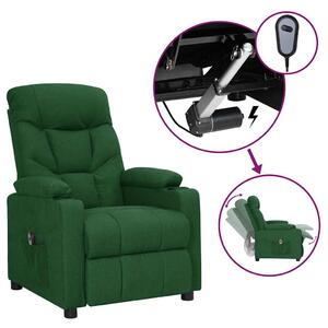 Elektrické polohovací křeslo tmavě zelené textil 3098821