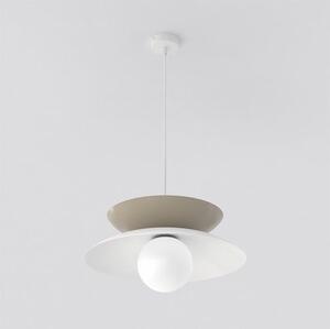 Závěsné svítidlo NAGOYA 1 – bílé / moka, sklo, 1× G9, šířka 41 cm