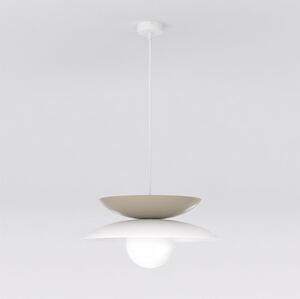 Závěsné svítidlo NAGOYA 1 – bílé / moka, sklo, 1× G9, šířka 41 cm