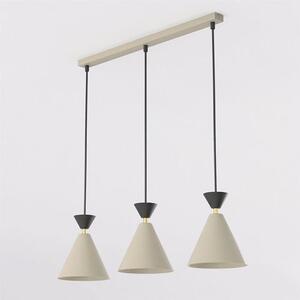 Závěsné svítidlo KLEVER 3 – moka / černé, 3× E14, šířka 71 cm