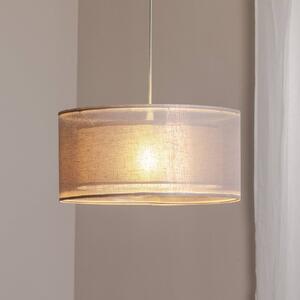 Maco Design Závěsné svítidlo Duo Den Light, stříbrno-šedé, Ø 50 cm, plátno, PVC, stmívatelný, Hliník / šedá / zinek, Obývací pokoj / jídelna, Textil / tkanina / hedvábí