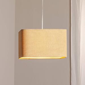 Maco Design Závěsné svítidlo Kwadro, béžová barva, 40 x cm, jutová tkanina, stmívatelný, Obývací pokoj / jídelna, Textil / tkanina / hedvábí