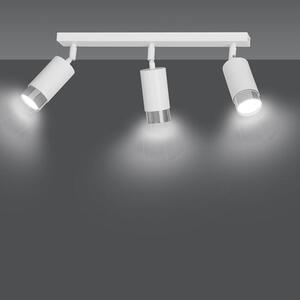 Stropní svítidlo HIRO 3 – bílé / chromové, 3× GU10, šířka 62 cm