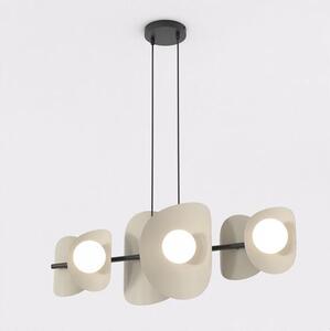Závěsné svítidlo ELEMENTI 6 – černé / moka, bílé sklo, 6× G9, šířka 87 cm