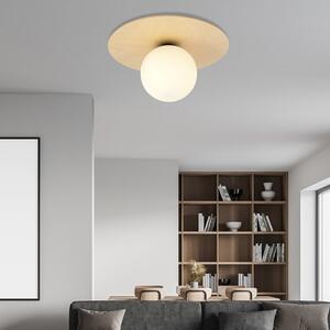 Stropní svítidlo KENZO 1B – hnědé, bílé sklo, 1× E14, šířka 40 cm