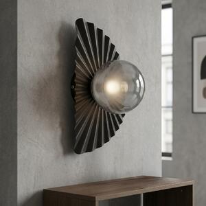 Nástěnné svítidlo FLORA K1 – černé, grafitové sklo, 1× G9, šířka 31 cm