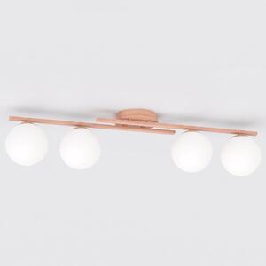 Stropní svítidlo KAIRO 4 – korálové, bílé sklo, 4× E14, šířka 86 cm