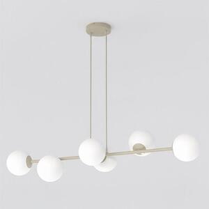 Závěsné svítidlo MAGNUS 6 – moka, opálové sklo, 6× E14, šířka 110 cm