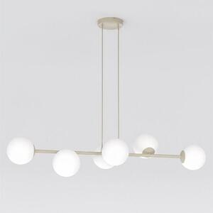 Závěsné svítidlo MAGNUS 6 – moka, opálové sklo, 6× E14, šířka 110 cm