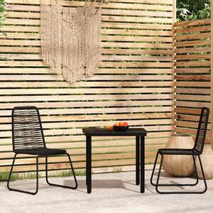 3dílný zahradní jídelní set černý 3099089