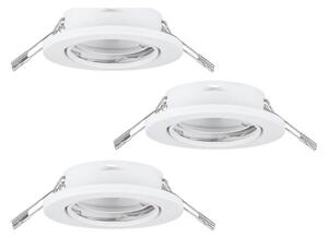 Eglo 75674-SADA 3xKoupelnové podhledové svítidlo AGULO 1xGU10/35W/230V IP23 bílá