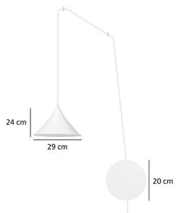 Závěsné svítidlo ABRAMO 1 – bílé, 1× E27, šířka 29 cm